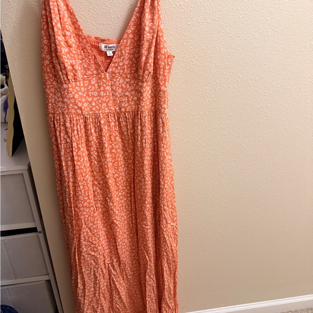 BB Dakota Orange Floral Maxi Dress